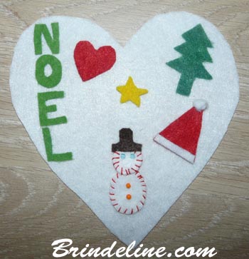 décoration cœur de Noël avec feutrine