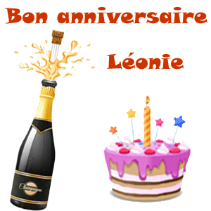 gif animé gratuit - bon anniversaire Léonie
