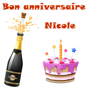 Gif animé gratuit : Bon Anniversaire Nicole