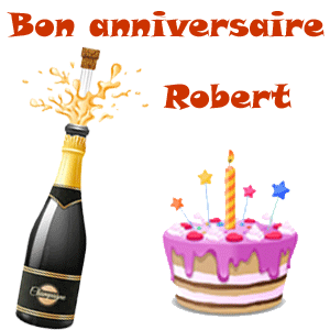 Gif animé gratuit : Bon Anniversaire Robert