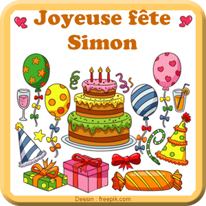 gif animé - Bonne fête Simon Bonne fête Simon