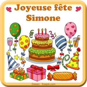 gif animé - Bonne fête Simone Bonne fête Simone