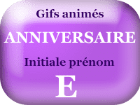 Gifs animés anniversaire - prénoms avec initiale E