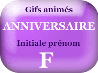 Gifs animés anniversaire - prénoms avec initiale F