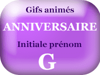 Gifs animés anniversaire - prénoms avec initiale G