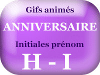 Gifs animés anniversaire - prénoms avec initiale H