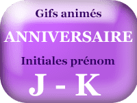 Gifs animés anniversaire - prénoms avec initiales J ou K