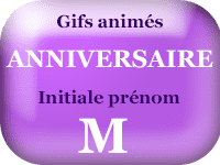 Gifs animés anniversaire - prénoms avec initiale M