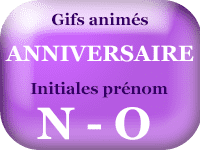 Gifs animés anniversaire - prénoms avec initiales N et O