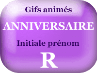 Gifs animés anniversaire - prénoms avec initiale R