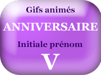 Gifs animés anniversaire - prénoms avec initiale V