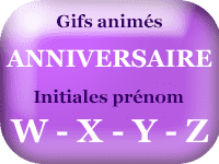 Gif animé anniversaire - initiales W X Y Z