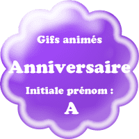 Gifs animés anniversaire - prénoms avec initiale A