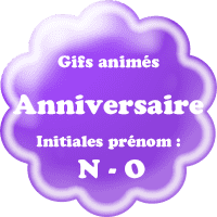 Gifs animés anniversaire - prénoms avec initiales N et O