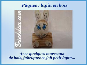 Décors de Pâques : petit lapin en bois