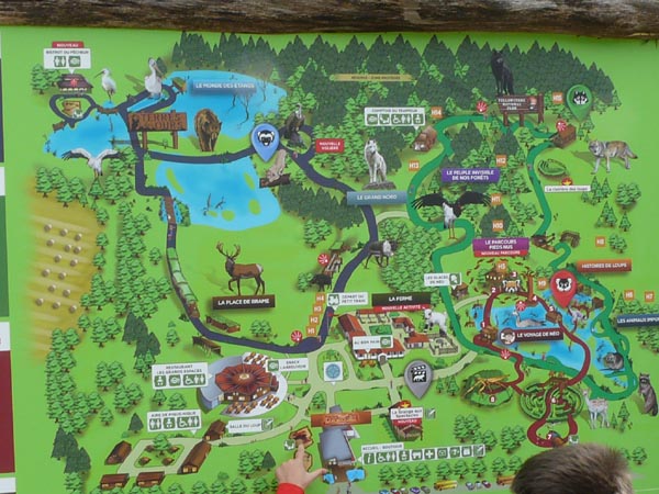 Plan du parc animalier de Sainte-Croix - chemins de découverte